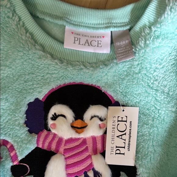 The Children's Place Mint Penguin Fleece Top - Picture 2 of 5